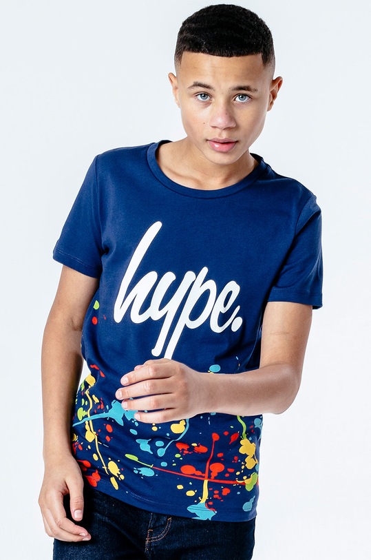 Hype T-shirt dziecięcy NAVY SPLAT nadruk granatowy YWF.364