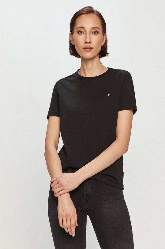 Calvin Klein - T-shirt bawełna czarny K20K202021.4891