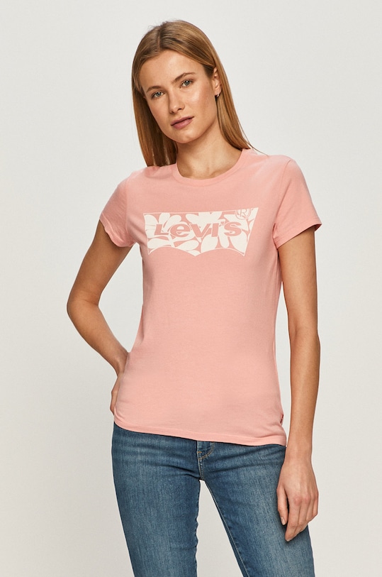 Levi's - T-shirt nadruk różowy 17369.1450