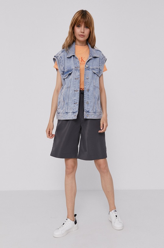 Calvin Klein Jeans T-shirt J20J215614.4891 J20J215614.4891 pomarańczowy SS21