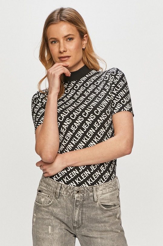 Calvin Klein Jeans - Tričko s elastanom čierna J20J215613.4891
