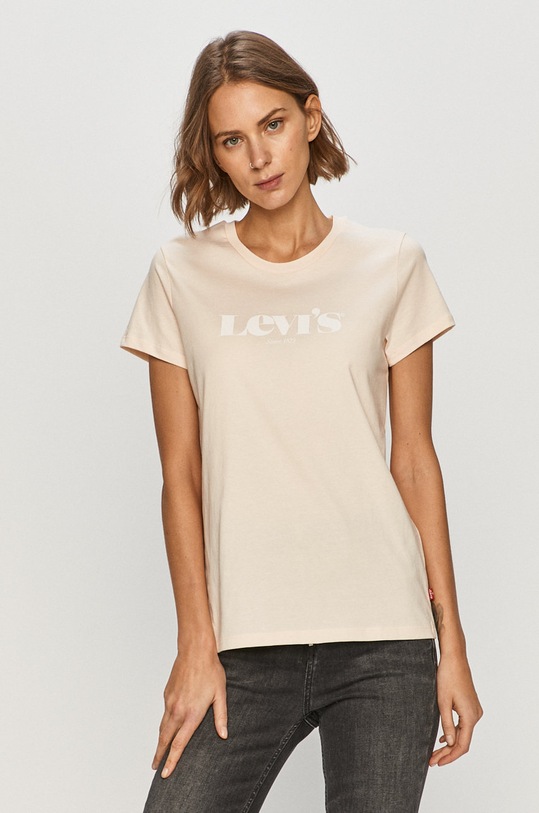 Levi's - T-shirt nadruk różowy 17369.1277