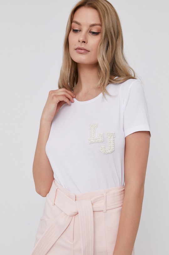 Liu Jo - T-shirt WA1551.J5003 aplikacja biały WA1551.J5003