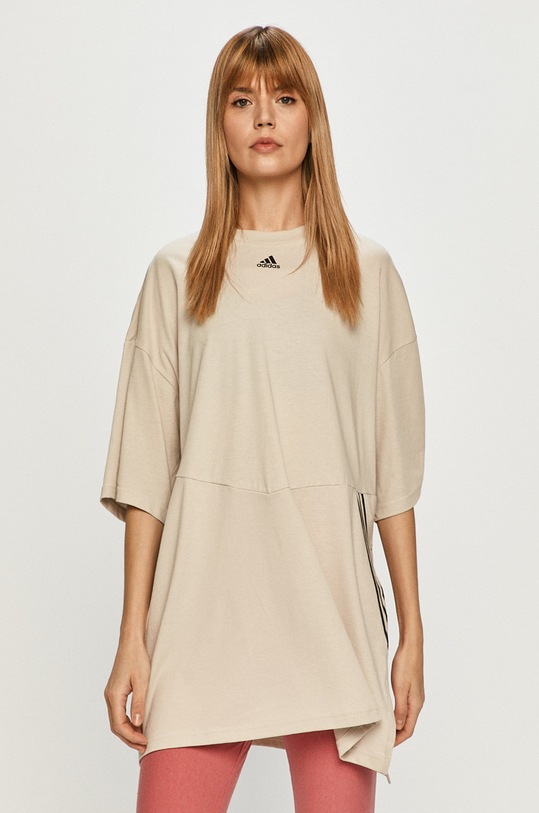 adidas Performance - Tričko H47489 relaxed béžová H47489