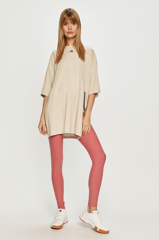 adidas Performance - Tričko H47489 H47489 béžová SS21