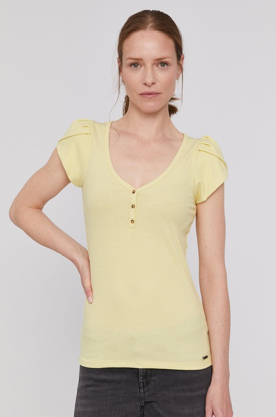 Pepe Jeans Tricou Doris uni galben PL504851.014