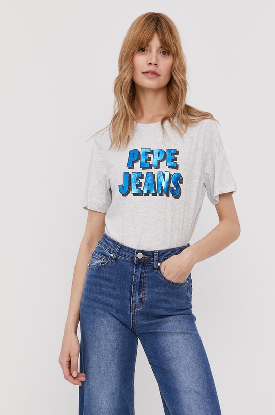 Pepe Jeans T-shirt nadruk szary PL504825.933