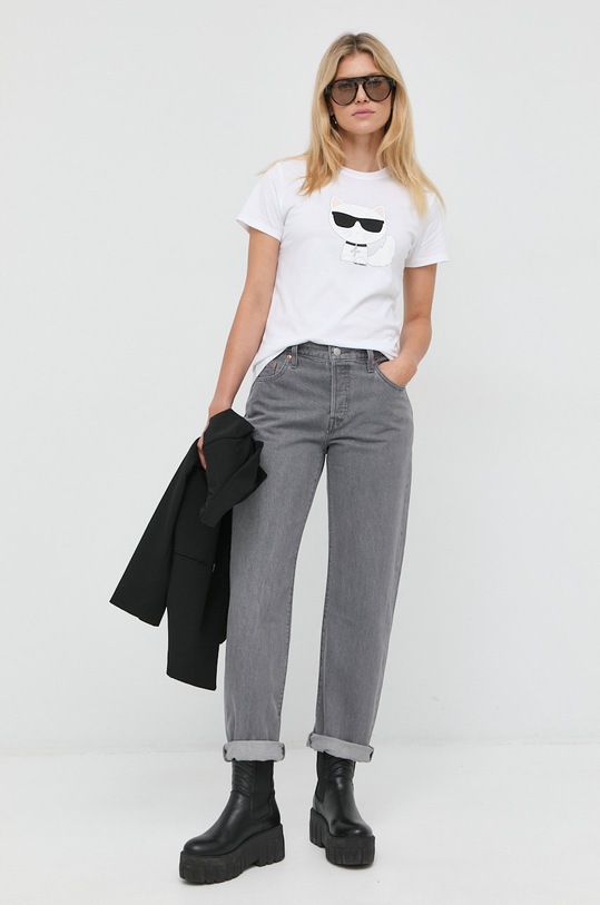 Karl Lagerfeld - T-shirt 210W1723 210W1723 biały SS21