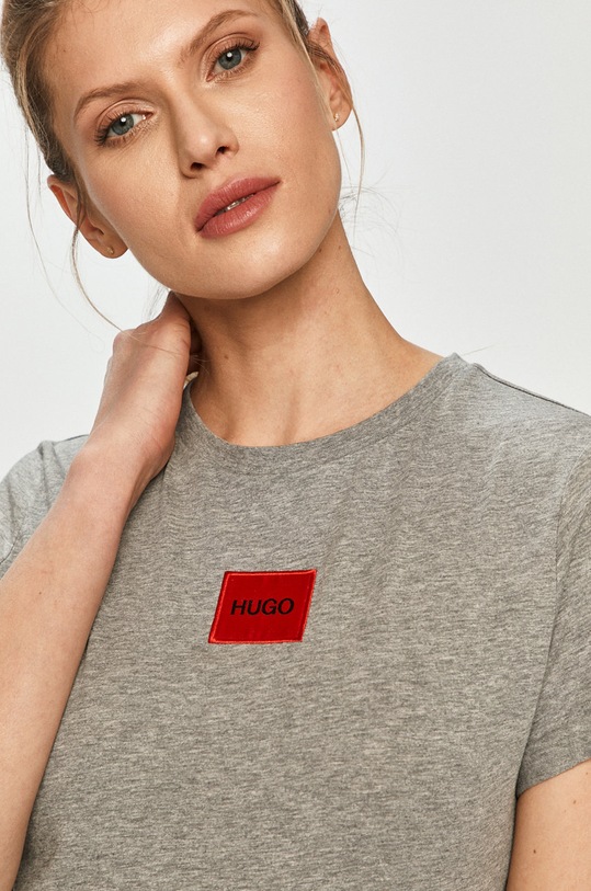HUGO T-shirt bawełniany 50456008 szary 50456008