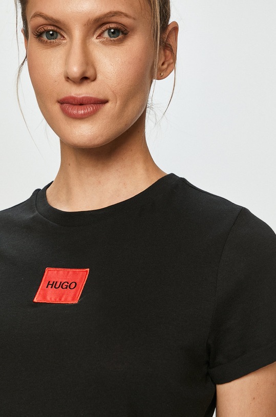 HUGO T-shirt bawełniany 50456008 czarny 50456008