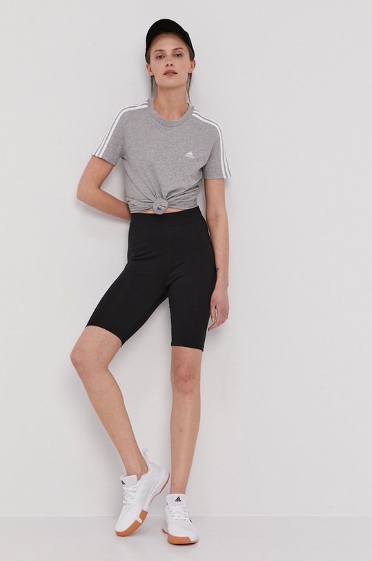 adidas T-shirt GL0785 bawełna szary GL0785