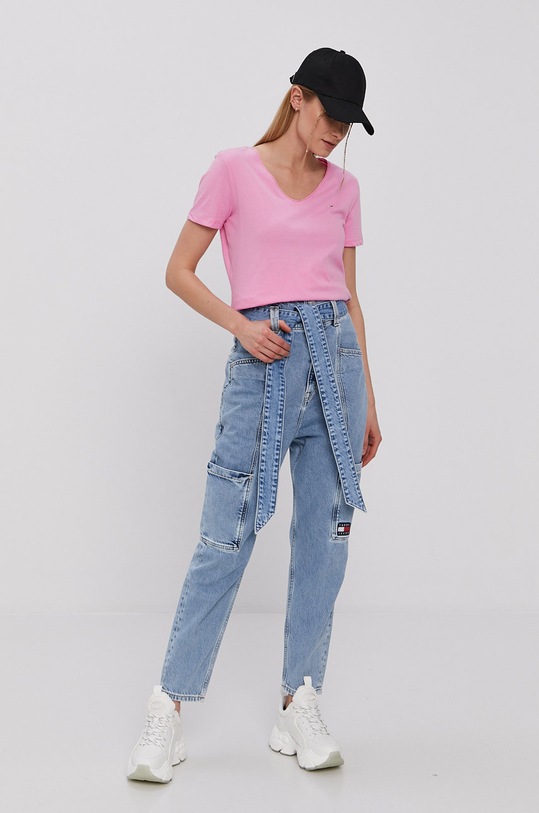 Tommy Jeans - Tričko DW0DW09195.4891 fialová SS21