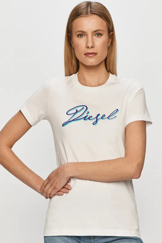 Diesel - Tricou imprimeu alb A04191.0GRAI