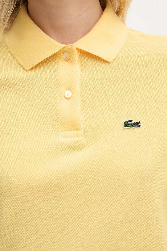 Lacoste polo bawełniane damskie PF7839 żółty