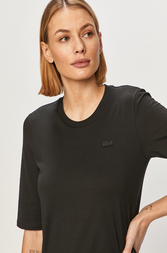Pamučna majica Lacoste crna TF9424