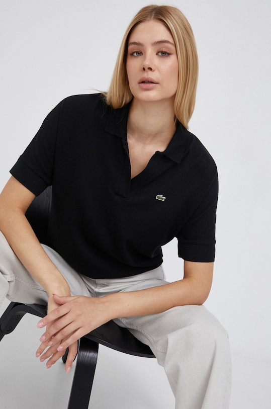 Lacoste t-shirt with elastane black PF0504