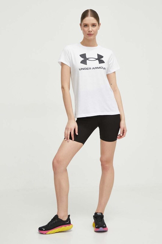 Under Armour tricou 1356305 alb SS25