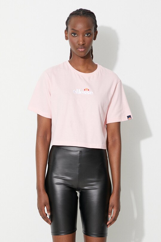 Хлопковая футболка Ellesse relaxed розовый SGB06838