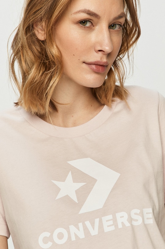 Converse - T-shirt różowy 10018569.A09