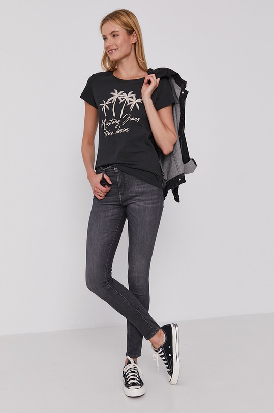 Mustang T-shirt 1011253.4132 czarny SS21