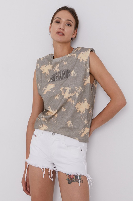 AllSaints Top wzorzyste szary WM133U