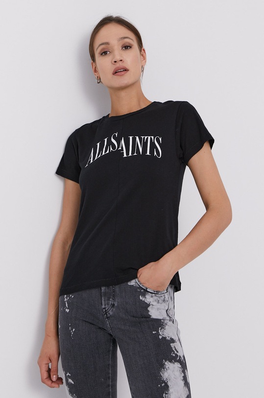 AllSaints Tricou print negru WG631S