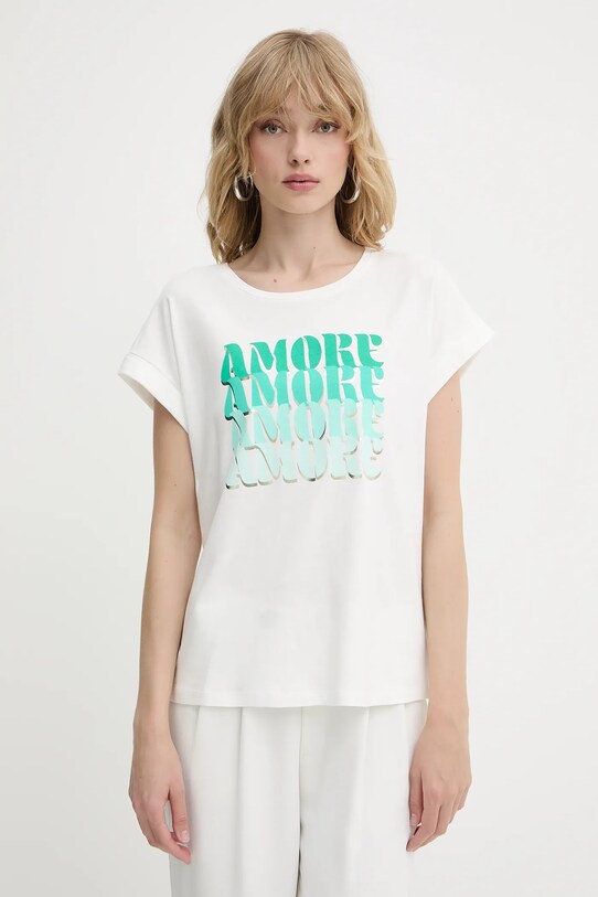 Morgan t-shirt z elastanem biały DAMOR