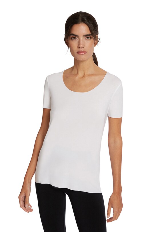 Wolford tricou uni alb 52764