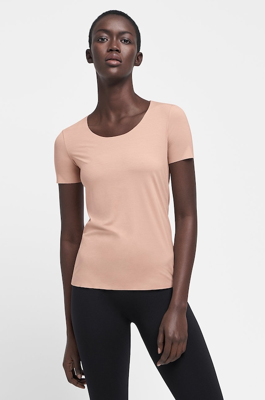 Wolford T-shirt z elastanem różowy 52764