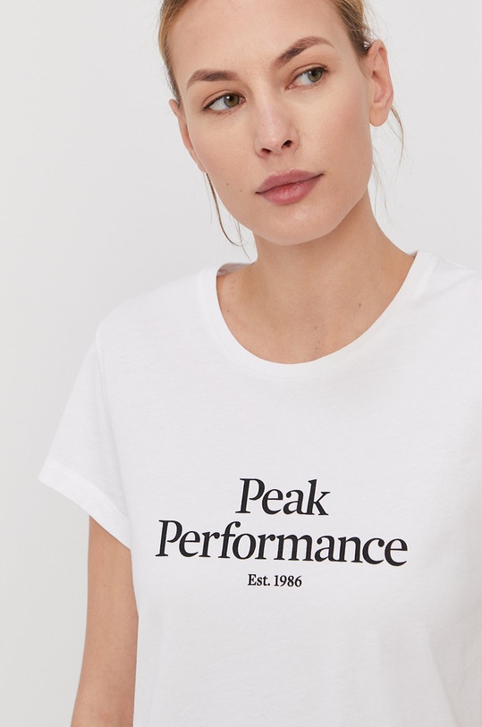 Peak Performance T-shirt nadruk biały G75519010