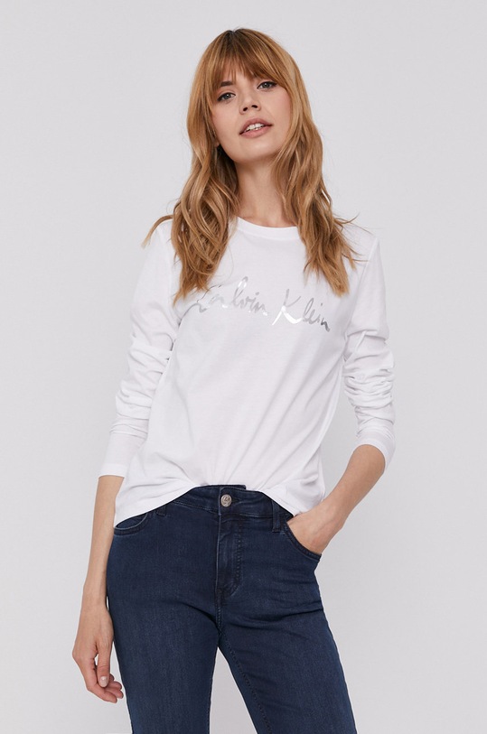 Calvin Klein Longsleeve nadruk biały K20K203015.4891