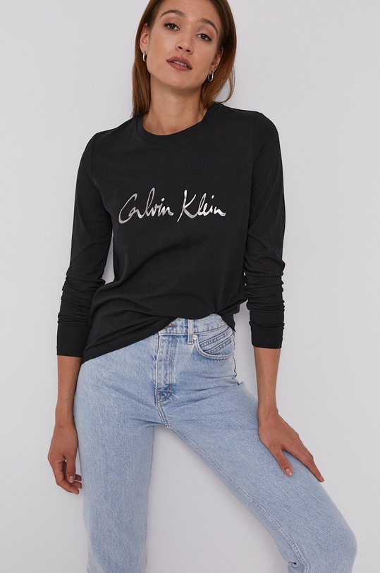 Tričko s dlhým rukávom Calvin Klein bavlna čierna K20K203015.4891