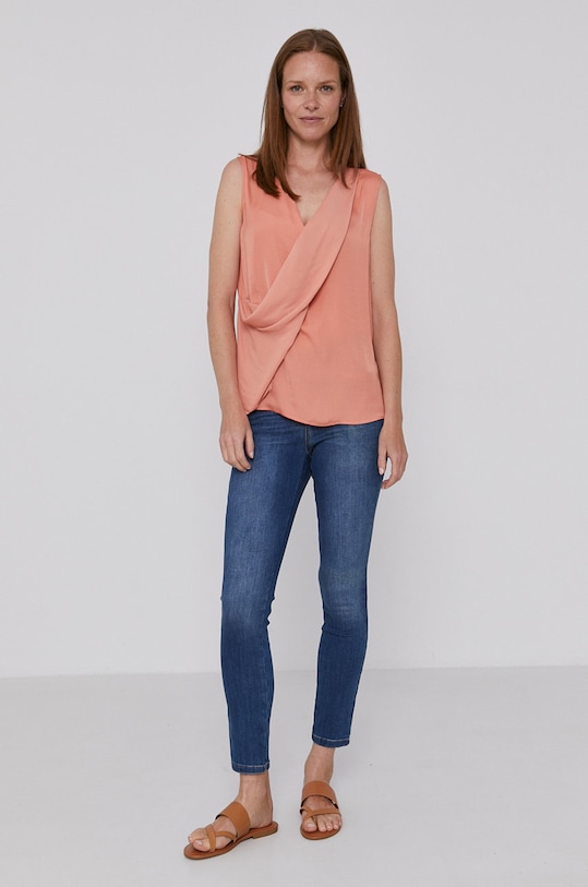 Sisley Bluzka 5QR05T3N6.020 pomarańczowy SS21