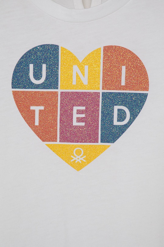 DÍVKA Dětské bavlněné tričko United Colors of Benetton 3I1XC1527 bílá