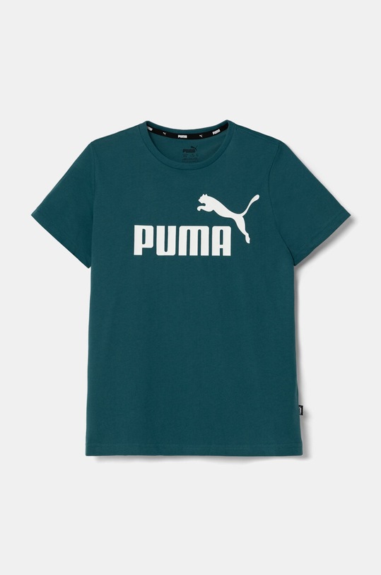 Дитяча бавовняна футболка Puma зелений 586960