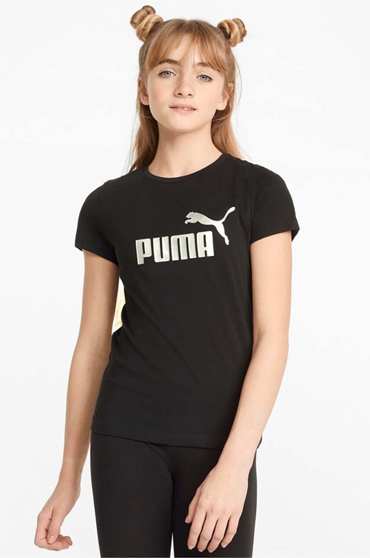 Puma t-shirt bawełniany dziecięcy 586960 czarny