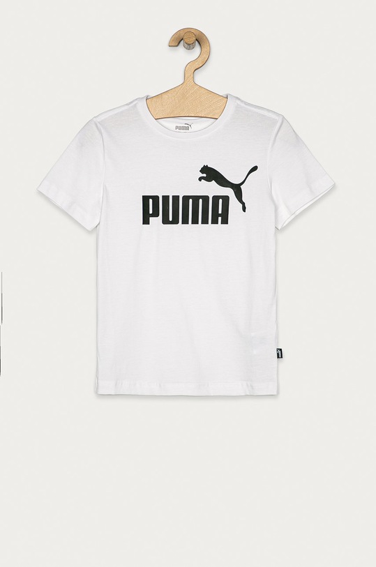 Puma t-shirt bawełniany dziecięcy 586960 biały AW24