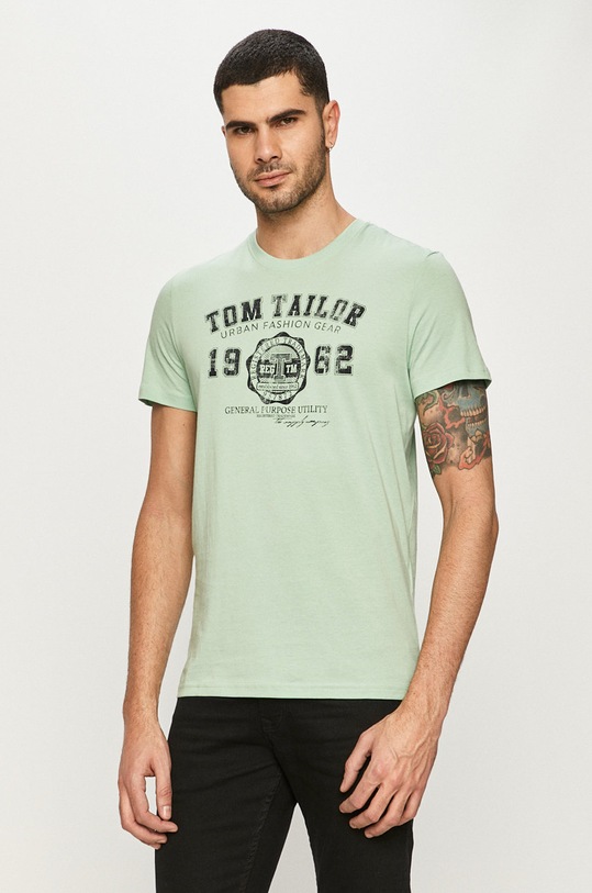 Tom Tailor - T-shirt nadruk zielony 1008637.26009