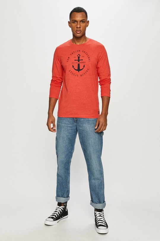 Tom Tailor - Longsleeve 1023907.26336 czerwony SS21