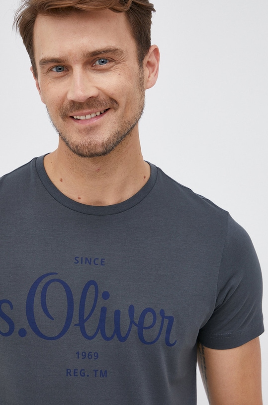 T-shirt bawełniany bawełna szary 2057432