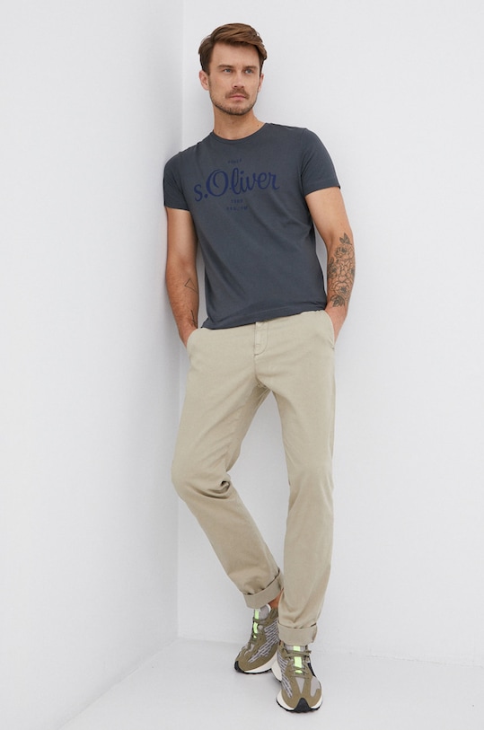 T-shirt bawełniany 2057432 szary AA00