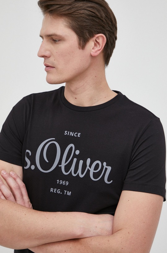 T-shirt bawełniany bawełna czarny 2057432