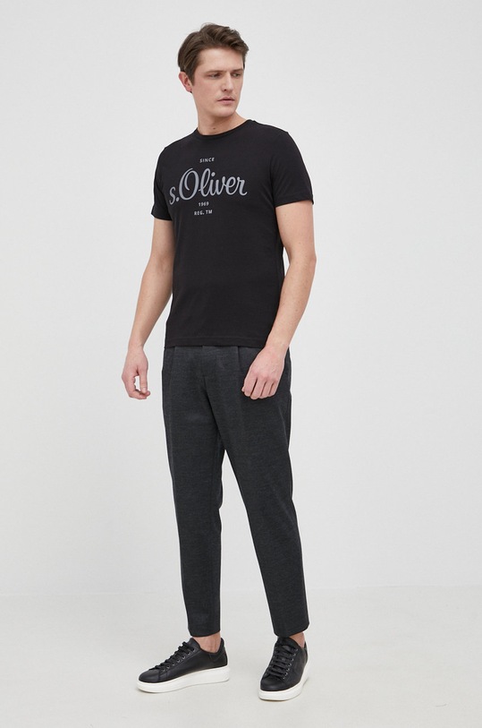 T-shirt bawełniany 2057432 czarny AA00