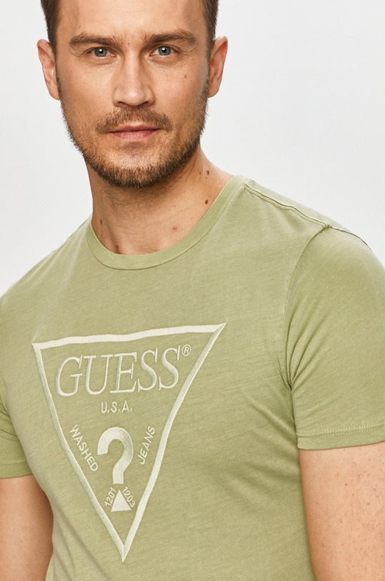 Guess - T-shirt M0BI1J.R9YK0 aplikacja zielony M0BI1J.R9YK0