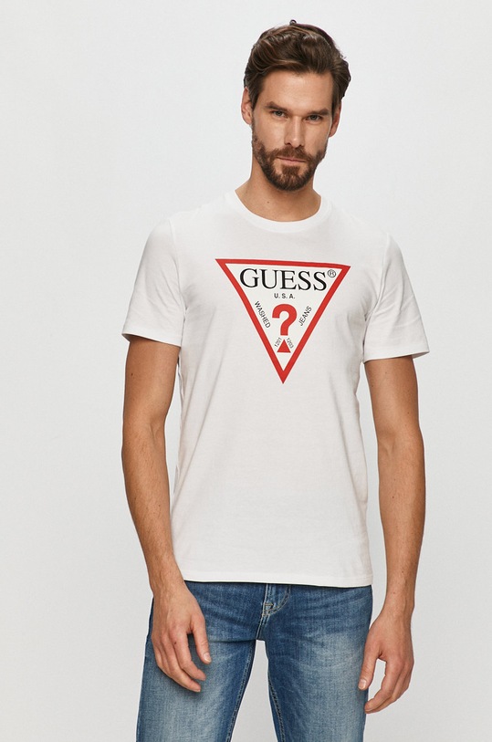 Guess - Tričko kulatý bílá M1RI71.I3Z11