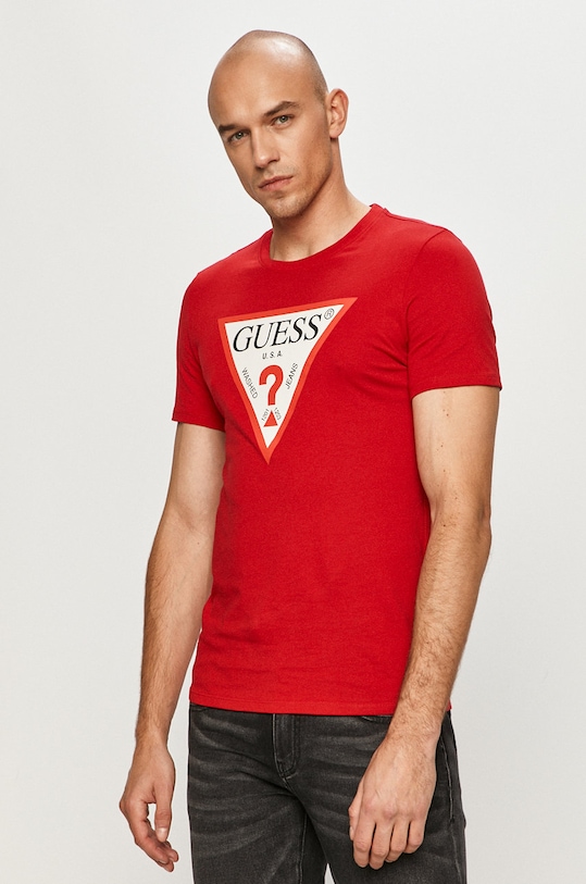 Guess - T-shirt M1RI71.I3Z11 nadruk czerwony M1RI71.I3Z11