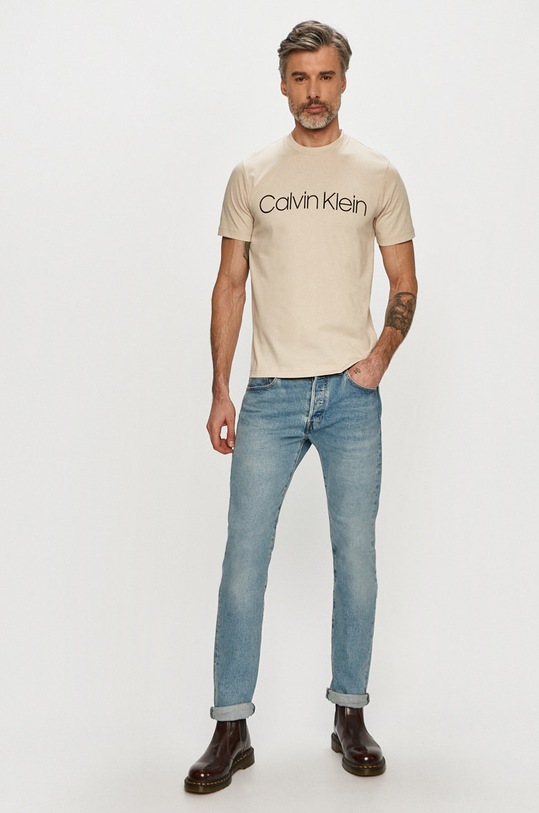 Calvin Klein - Tričko K10K103078.4891 béžová SS21