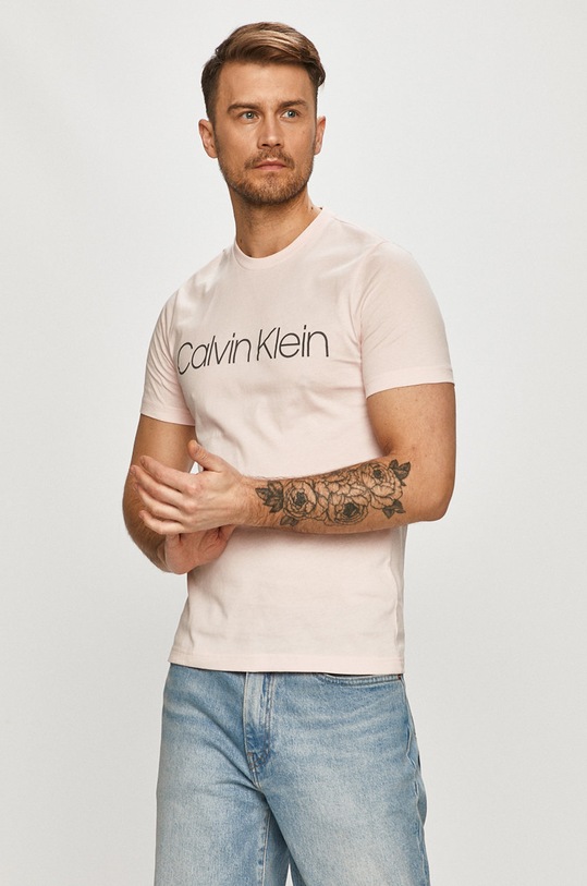 Calvin Klein - T-shirt nadruk różowy K10K103078.4891