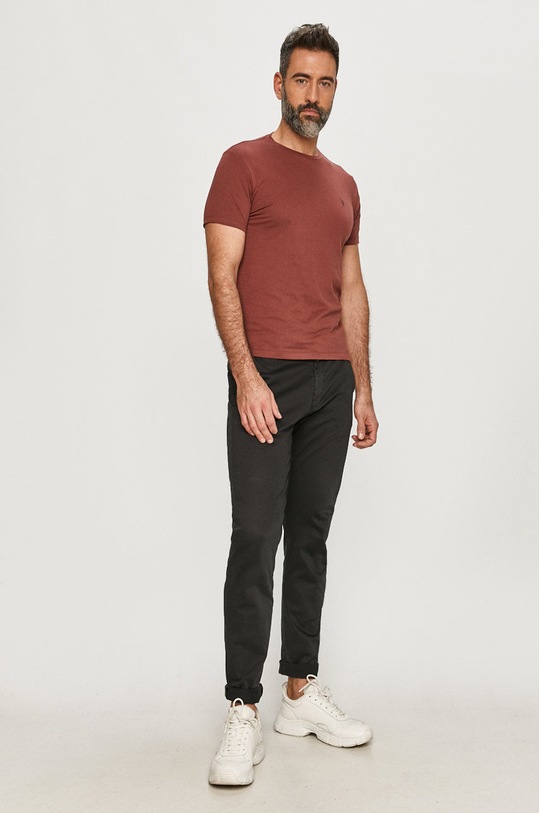 AllSaints - Tricou MD196S burgundia SS21