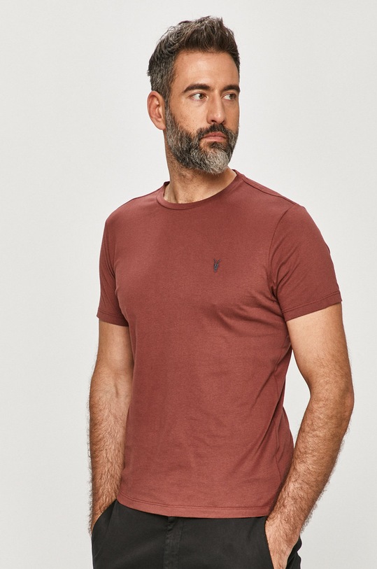 AllSaints - Tricou burgundia MD196S